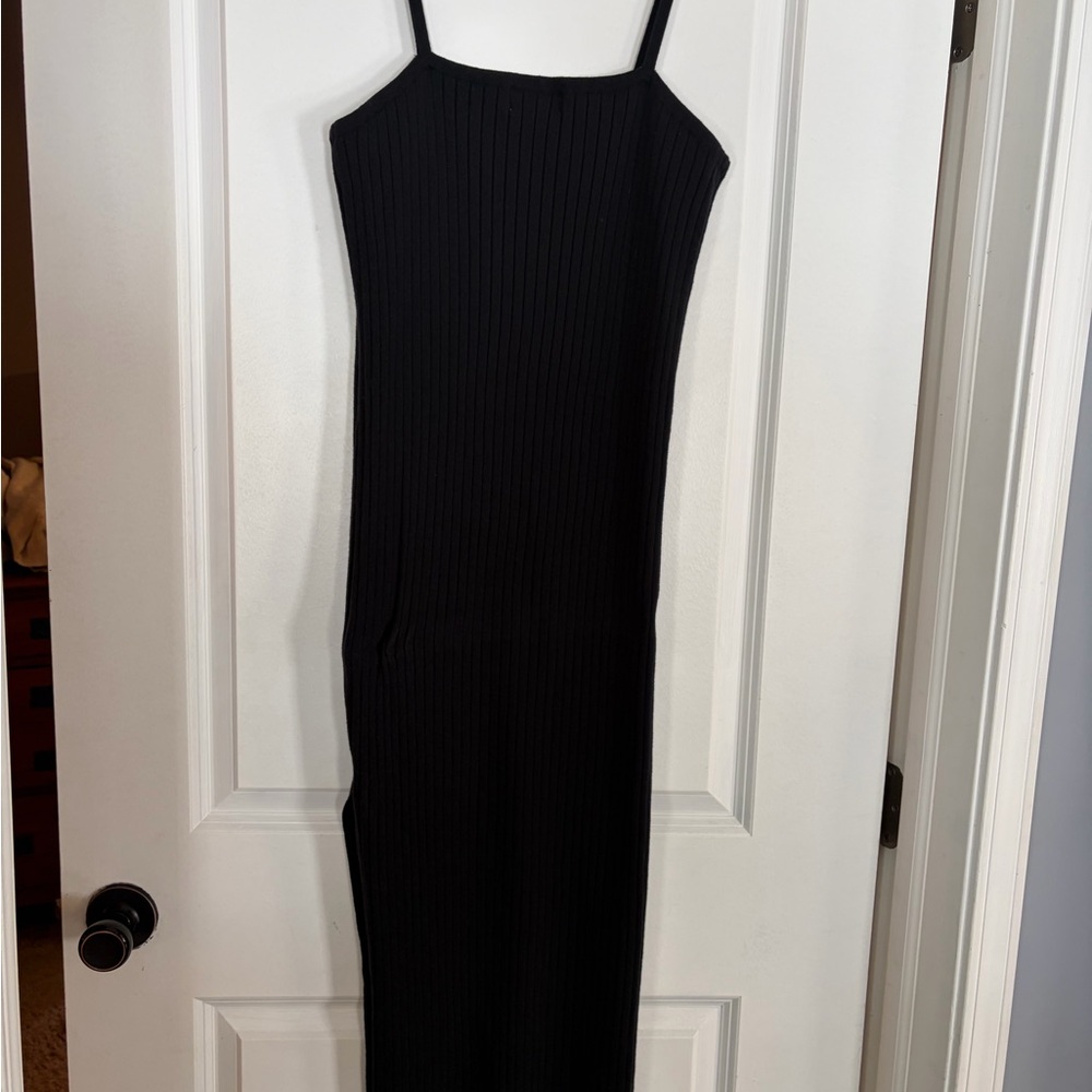 Universal Thread Black Ribbed Midi Dress - Picture 5 of 5